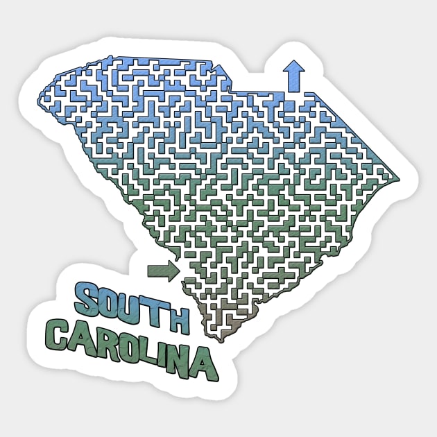 South Carolina State Outline Maze & Labyrinth Sticker by gorff